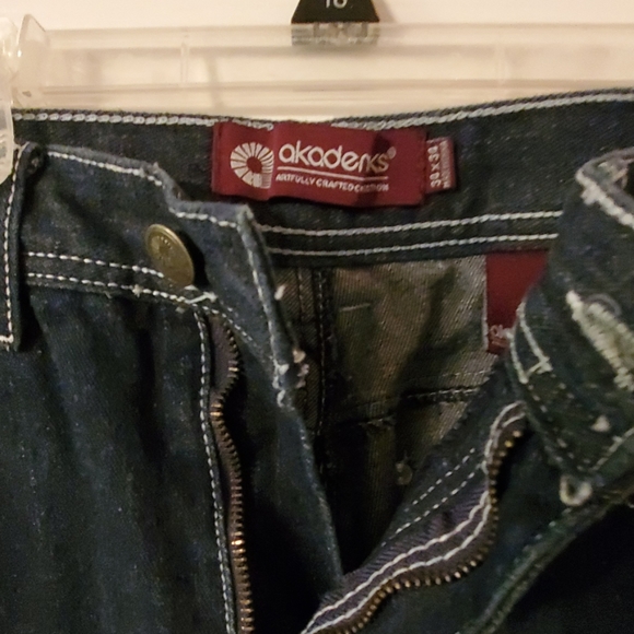 Mens 34x34 Dark blue white stitched jeans - Picture 3 of 3